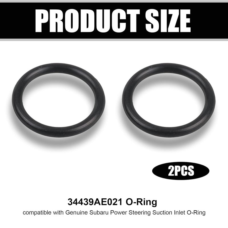 Szuenh 2 pcs 34439AE021 O-Ring Compatible with Genuine Subaru Power Steering Suction Inlet O-Ring - Image 2